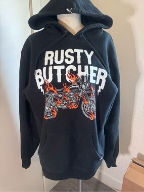 Rusty Butcher Black motorcycle Hoodie Sweatshirt